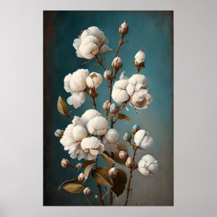 Affiche d'art Fleurs de Coton Blanches