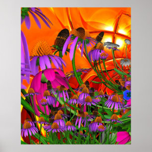 Affiche d'art Fleurs de soleil