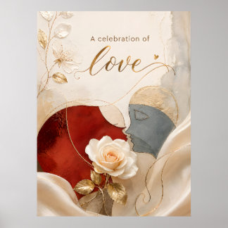 Affiche d'art floral minimaliste de rose