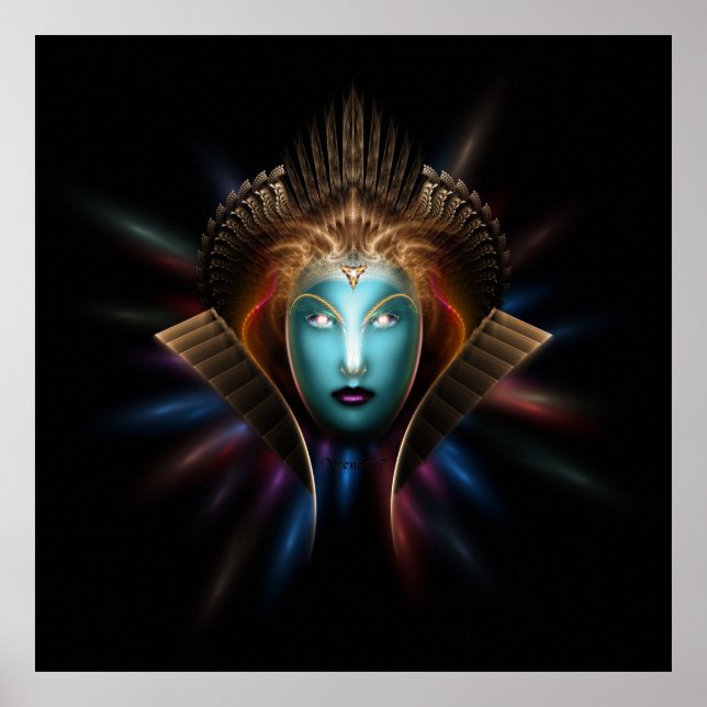 Affiche d'art fractal de la reine Riddian (Devant)