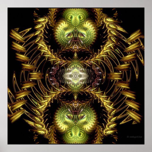 Affiche d'art fractal de l'heure du dragon / Impre (Devant)
