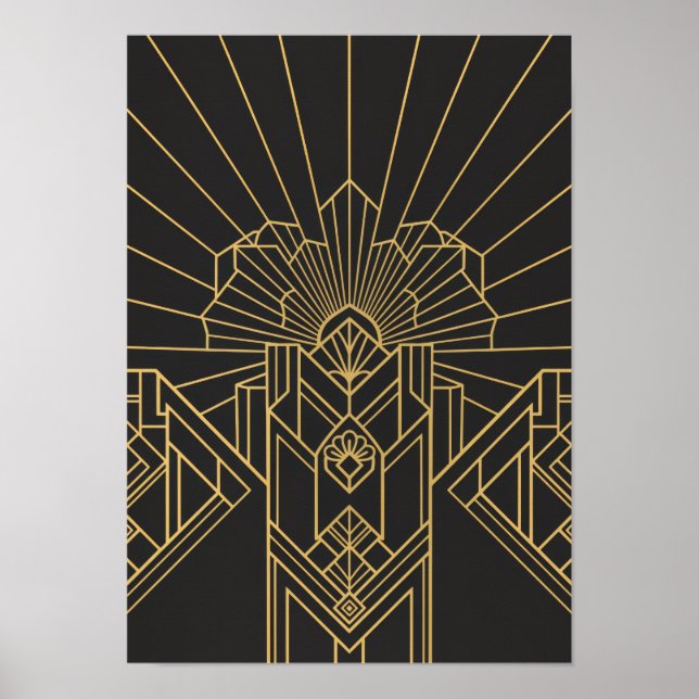 Affiche d'art géométrique Art déco de l'ère dorée  (Devant)