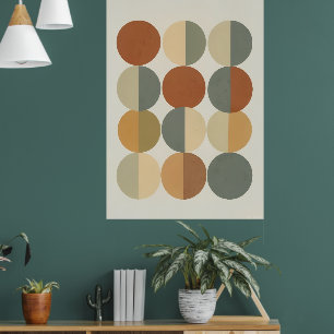 Affiche d'art géométrique cercles Mid Century Mode