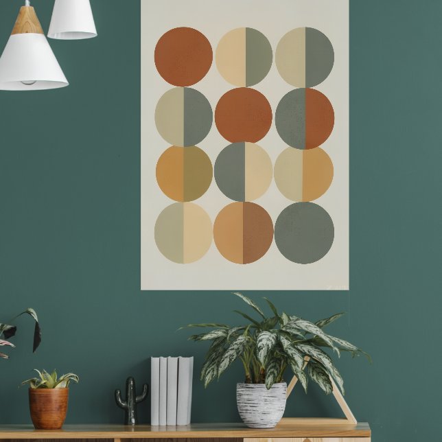 Affiche d'art géométrique cercles Mid Century Mode (Salon 1)
