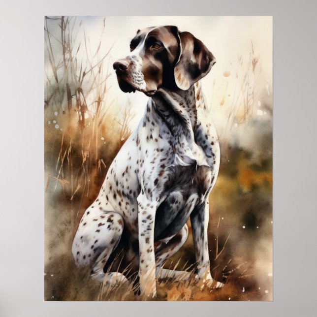 Affiche d'art impressionnante de chien pointer mig (Devant)