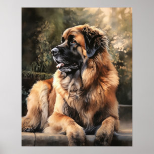 Affiche d'art imprimé du chien Leonberger