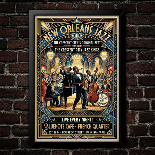 Affiche d'art Jazz Vintage 1930