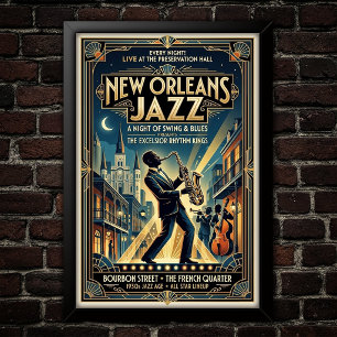 Affiche d'art Jazz Vintage 1930