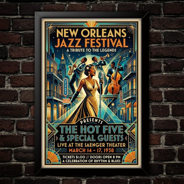 Affiche d'art Jazz Vintage 1930 (Créateur téléchargé)