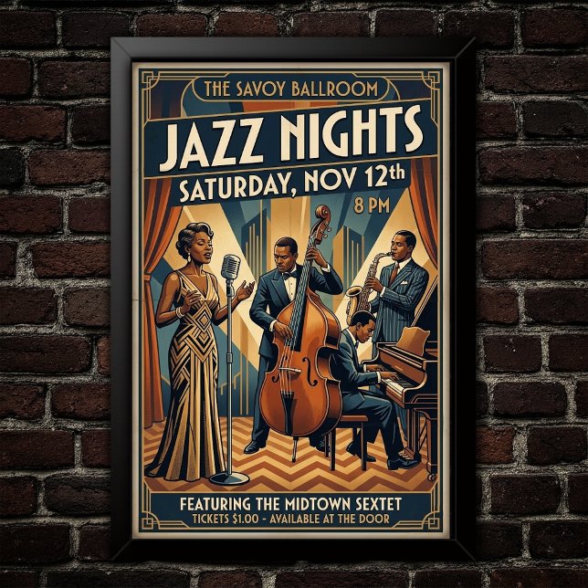 Affiche d'art Jazz Vintage 1930 (Créateur téléchargé)