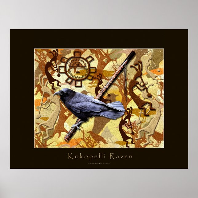Affiche d'art KOKOPELLI RAVEN (Devant)