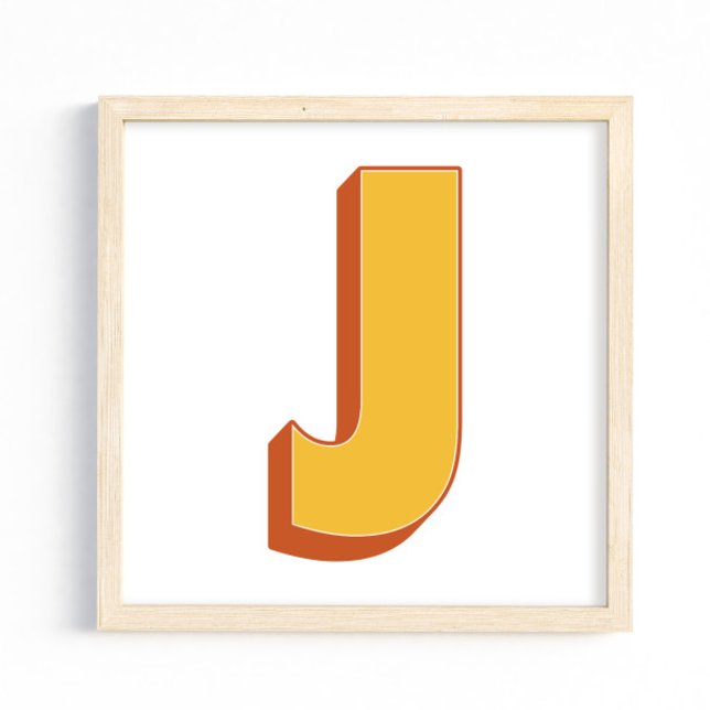 Affiche d'art lettrage, monogramme J, initiale en  (Créateur téléchargé)