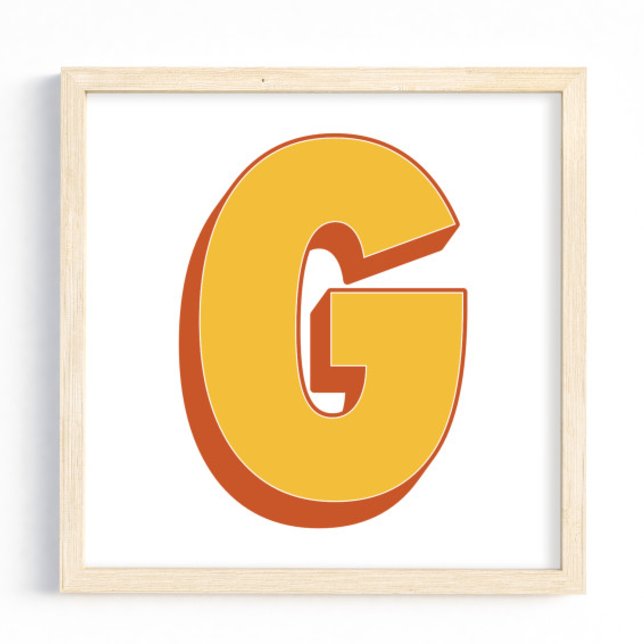 Affiche d'art lettre, monogramme G, initiale de ty (Créateur téléchargé)