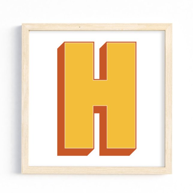 Affiche d'art lettre, monogramme H, initiale de ty (Créateur téléchargé)