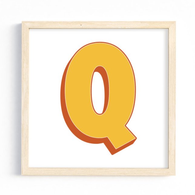 Affiche d'art lettre, monogramme Q, initiale de ty (Créateur téléchargé)