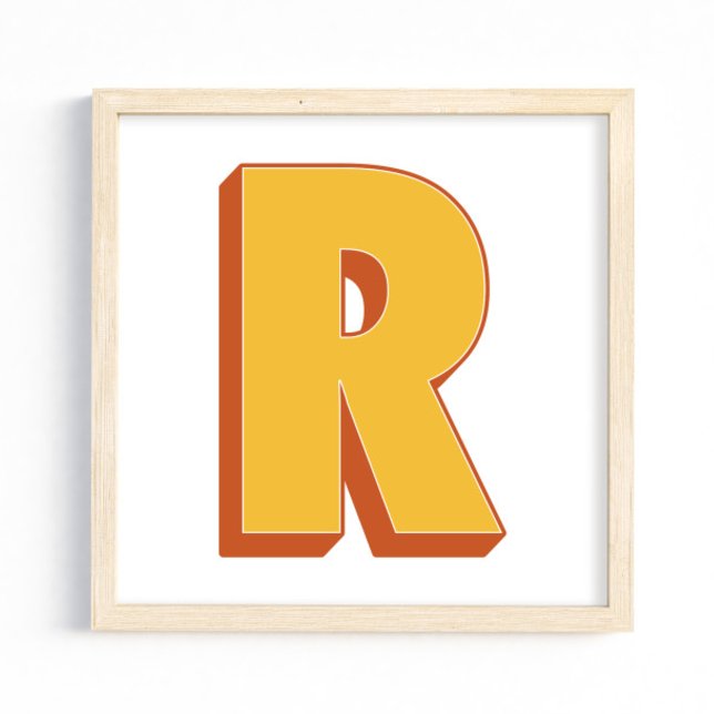 Affiche d'art lettre, monogramme R, initiale de ty (Créateur téléchargé)