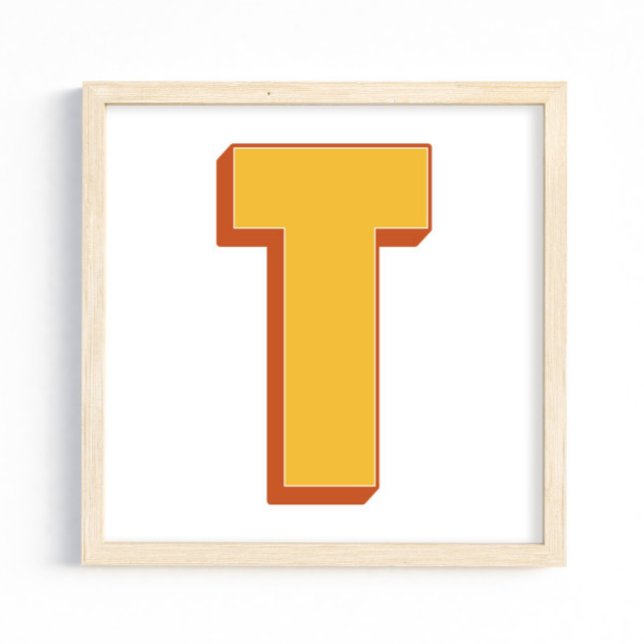 Affiche d'art lettre, monogramme T, initiale de ty (Créateur téléchargé)
