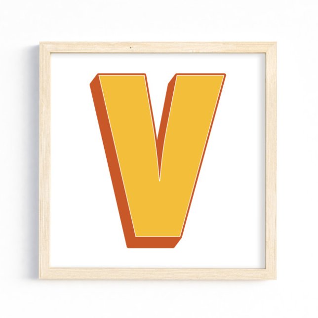 Affiche d'art lettre, monogramme V, initiale de ty (Créateur téléchargé)