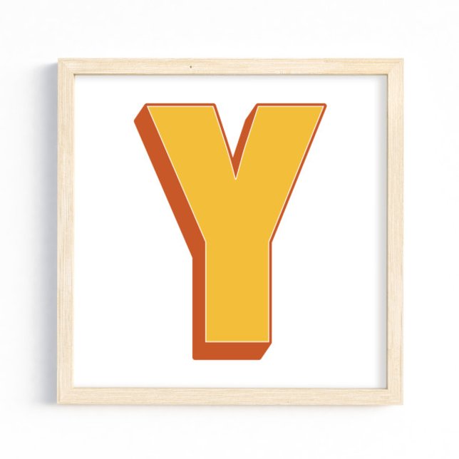 Affiche d'art lettre, monogramme Y, initiale de ty (Créateur téléchargé)