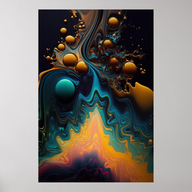 Affiche d'art liquide versé (Devant)