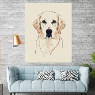 Affiche d'art minimaliste du Golden Retriever