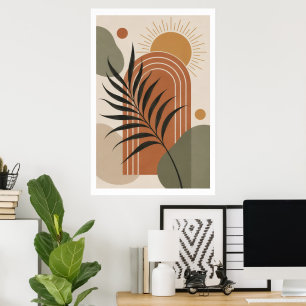Affiche d'art Moderne Boho à feuille de palmier