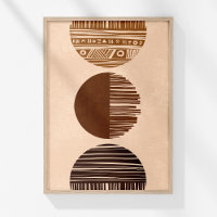 Affiche d'art mural abstrait bohème marron beige c