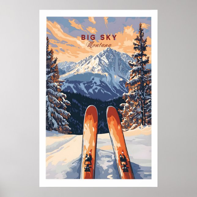 Affiche d'art mural Big Sky - Impression Ski 1 (Devant)