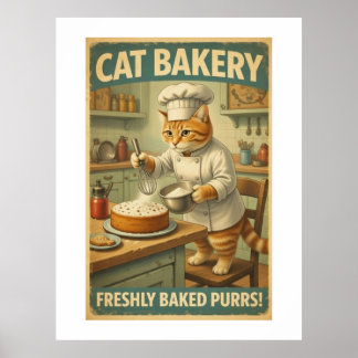 Affiche d'art mural Chef Chat
