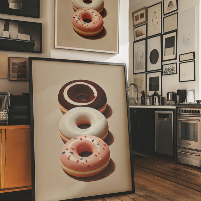 Affiche d'art mural de beignet esthétique minimali (Créateur téléchargé)