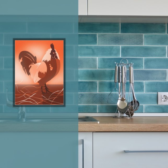 Affiche d'art mural de cuisine orange coucher de s (Créateur téléchargé)