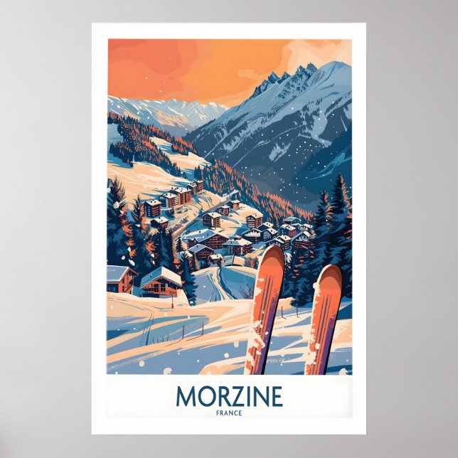 Affiche d'art mural de Morzine - Impression ski 1 (Devant)
