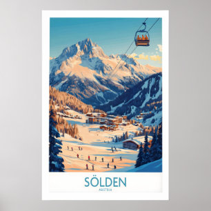 Affiche d'art mural de ski à Sölden Autriche 1