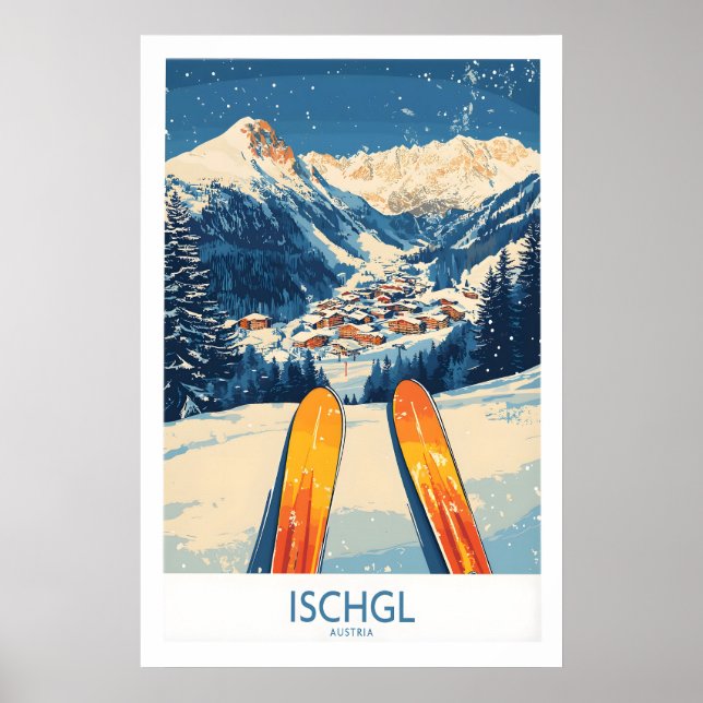 Affiche d'art mural de ski Ischgl 1 (Devant)