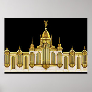 Affiche d'art mural d'orgue de théâtre