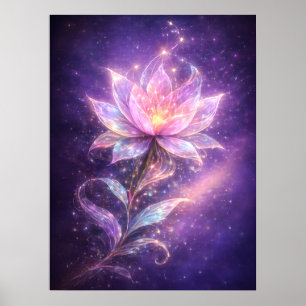 Affiche d'art mural Fleur de Lotus Cosmique