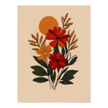 Affiche d'art mural floral botanique moderne