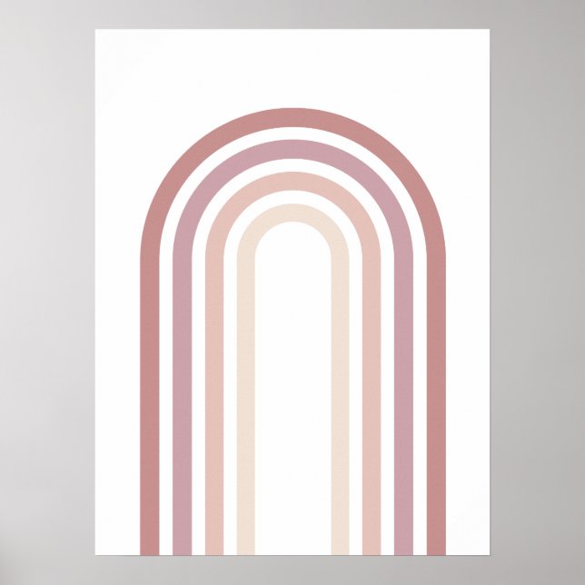 Affiche d'art mural minimaliste arc-en-ciel rose e (Devant)