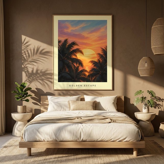 Affiche d'art mural moderne de coucher de soleil a (Créateur téléchargé)