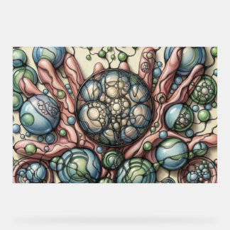 Affiche d'art neurographique Fleur Sphères Vert Bl