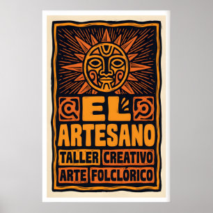 Affiche d'art populaire Visage solaire Impression
