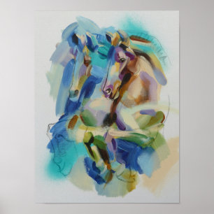 Affiche d'art pour les chevaux