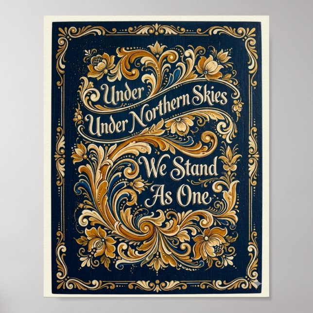 Affiche d'art Rosemaling Telemark nordique (Devant)