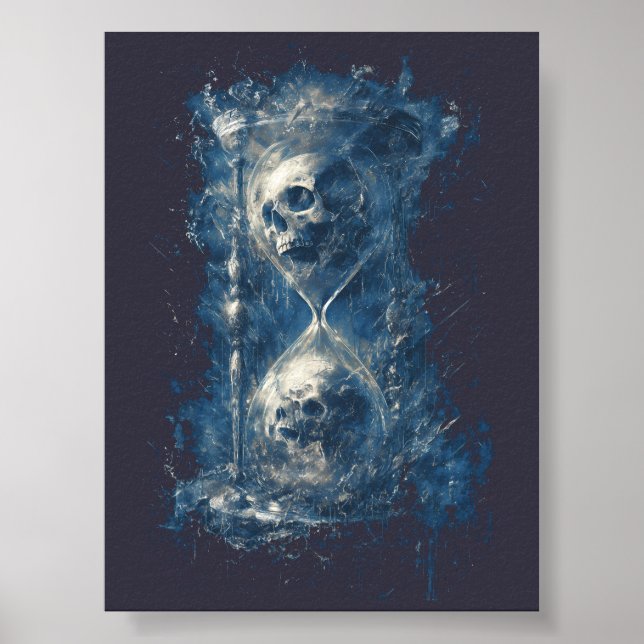 Affiche d'art sombre gothique à tête de mort et sa (Devant)