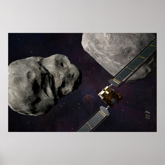 Affiche Dart Spacecraft Et Le Liciacube Avant Impact (Devant)