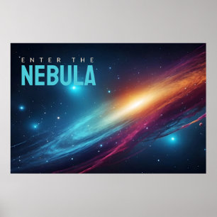 Affiche d'art spatial abstrait néon supernova cosm