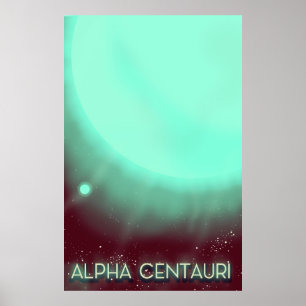 Affiche d'art spatial Alpha Centauri