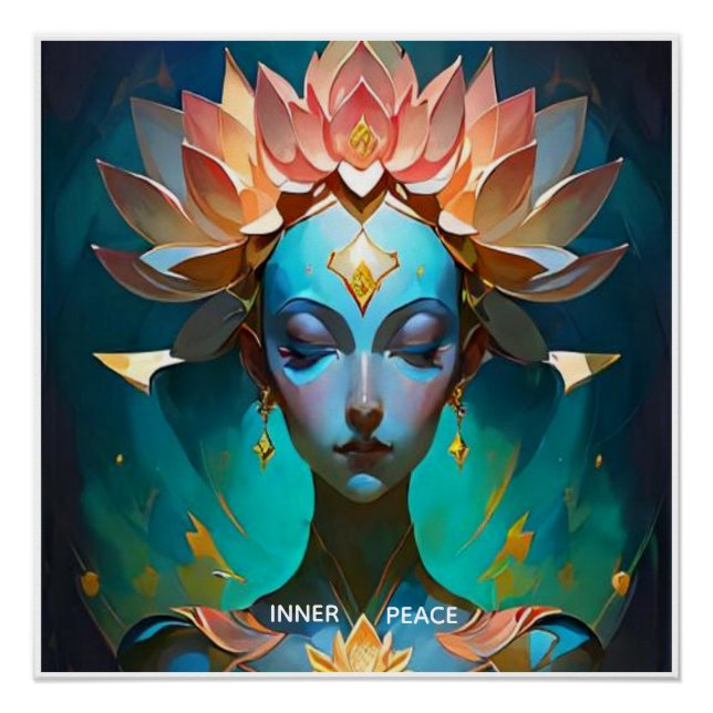 AFFICHE D'ART SPIRITUEL DE LA DÉESSE DE LA MEDITAT (Devant)