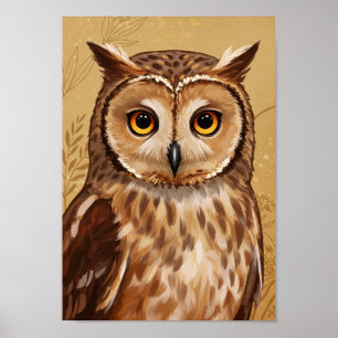 Affiche d'art stylisée de hibou