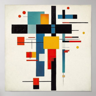 Affiche d'art suprematiste croisé